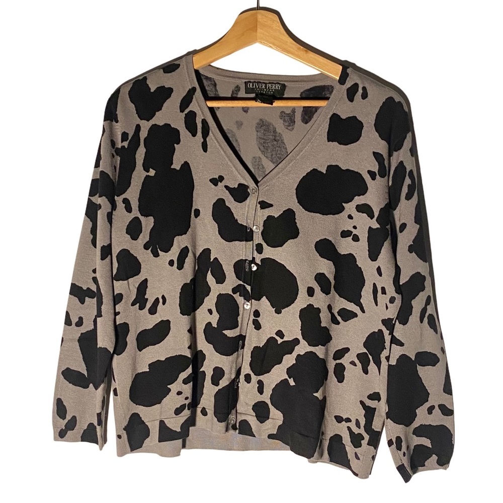 Oliver Perry Silk-Blend Button Down Cardigan